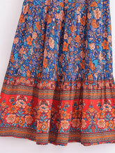 Load image into Gallery viewer, Multi Floral Printed, Beach Bohemian Pleated ,Maxi Skirts