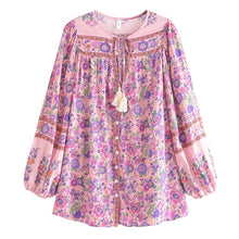 Load image into Gallery viewer, Floral Print ,bohemian Blouse ,Boho Shirts