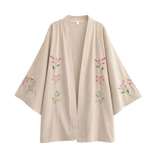 Load image into Gallery viewer, Flowers and Bees Embroidery, Beach Bohemian Kimono,Boho Bikini Cover-ups