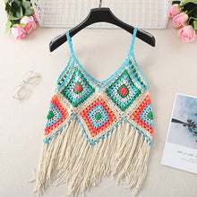 Load image into Gallery viewer, Hollow Out Floral EmbroideryBohemian Knitted Boho Camis