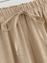 Load image into Gallery viewer, Sun Moon Embroidery ,Linen Cotton Baggy Pants ,Loose Yoga Trousers