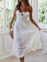 Load image into Gallery viewer, White Sexy Strapless, Bohemian Maxi Dress, Boho Dress