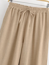 Load image into Gallery viewer, Sun Moon Embroidery ,Linen Cotton Baggy Pants ,Loose Yoga Trousers