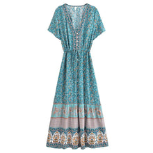 Load image into Gallery viewer, Floral Print Bat Sleeve Beach Bohemian Maxi Dresses Robe
