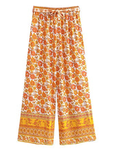 Load image into Gallery viewer, Black Floral Print ,Bohemian Pant , Rayon Boho Pants