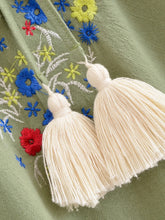 Load image into Gallery viewer, Floral Embroidery, Linen Cotton Blouse, Boho Shirts