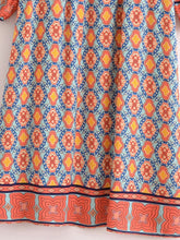 Load image into Gallery viewer, Geometry Floral ,Beach Bohemian Maxi Dress,Boho Dress
