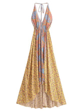 Load image into Gallery viewer, Floral Print ,Backless Sexy Maxi Dres,Vacation Boho Dress