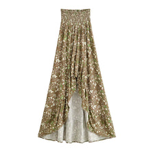 Load image into Gallery viewer, Floral High Low Maxi Skirt Ruffle A-Line Skirt Ethnic Print Skirt
