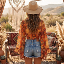 Load image into Gallery viewer, Sunset Flower Beach Summer Kimono Vacation Bohemian Bikini Boho Cover-ups