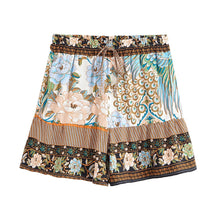 Load image into Gallery viewer, Peacock Floral ,Bohemian Short with Pockets ,Boho Shorts