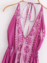 Load image into Gallery viewer, Floral Print ,Backless Sexy Maxi Dres,Vacation Boho Dress