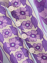 Load image into Gallery viewer, Purple Floral Print ,Button V-neck ,Boho Dress