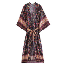 Load image into Gallery viewer, Floral Print,Bohemian Kimono,Beach Robe Bikini Cover-ups