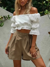 Load image into Gallery viewer, Solid Linen Cotton Shorts,Boho Shorts