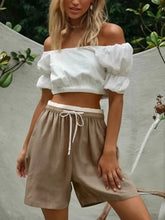 Load image into Gallery viewer, Contrast Color, Linen Cotton Shorts ,Bohemian Sunmmer Short