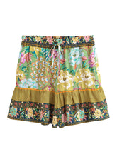 Load image into Gallery viewer, Peacock Floral ,Bohemian Short with Pockets ,Boho Shorts