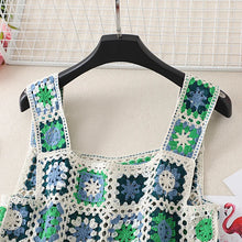 Load image into Gallery viewer, Hollow Out Tank Tops Bohemian Vest Boho Rainbow Tassel Knitted Camis