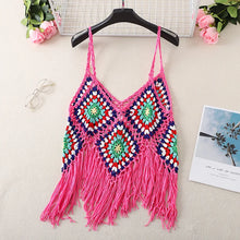 Load image into Gallery viewer, Hollow Out Floral EmbroideryBohemian Knitted Boho Camis