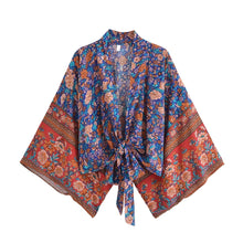 Load image into Gallery viewer, Bohemian Kimono, Boho Bikini Cover-ups,Yellow Floral
