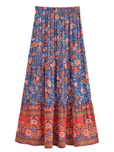 Load image into Gallery viewer, Multi Floral Printed, Beach Bohemian Pleated ,Maxi Skirts