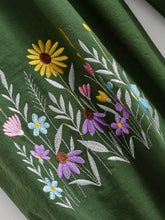 Load image into Gallery viewer, Wild Flower Embroidery ,Linen Cotton Baggy Pants, Bloomers Loose Yoga Trousers