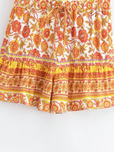 Load image into Gallery viewer, Peacock Floral ,Bohemian Short with Pockets ,Boho Shorts