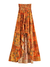 Load image into Gallery viewer, Bohemian High Low Maxi Skirt Smocked Elastic Beach Vacation Skirts