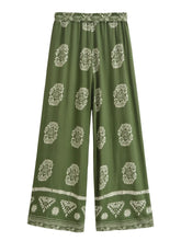 Load image into Gallery viewer, Green Floral,Bohemian Wide Leg Pants, Boho Pants