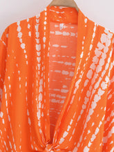 Load image into Gallery viewer, Bohemian Kimono, Boho Bikini Cover-ups,Black Floral Print