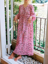 Load image into Gallery viewer, Floral print, Boho Maxi dress,Vintage sundress