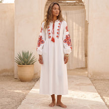 Load image into Gallery viewer, Floral Emberoidered ,Bohemian Maxi Dress,Boho Dres