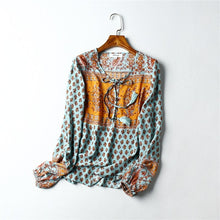 Load image into Gallery viewer, Boho Blouse, Vintage Blouse,Floral Print