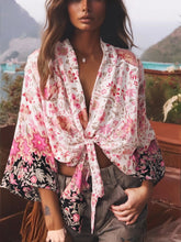 Load image into Gallery viewer, Bohemian Kimono, Boho Bikini Cover-ups,Multi Floral