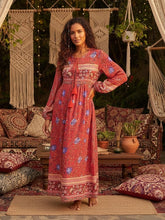 Load image into Gallery viewer, Lace-up Tassel,Bohemian Dress,Boho Dress Robe