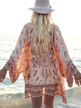 Load image into Gallery viewer, Pink Floral Print ,bohemian Robe,Boho Kimono