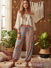 Load image into Gallery viewer, Green Floral Print ,Baggy Pants , Yoga Bloomers