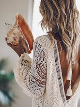 Load image into Gallery viewer, Solid Hollow Out,Bohemian Mini Dress,Boho Sundress