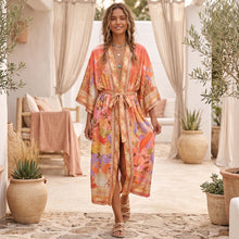 Load image into Gallery viewer, Boho Kimono,Bikini Cover-ups ,mermaid Floral Print