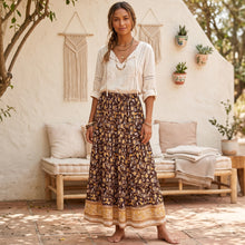 Load image into Gallery viewer, Floral Printed ,Beach Bohemian Skirt ,Boho Maxi Skirts