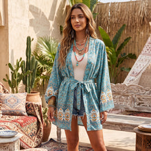 Load image into Gallery viewer, Bohemian Kimino ,Short Robe , Boho Bikini Cover-ups