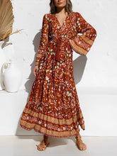 Load image into Gallery viewer, Multi Floral Print, Boho Dress ,Bohemian Maxi Dress