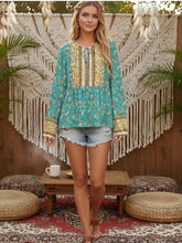 Load image into Gallery viewer, Boho Blouse Shirt,Bohemian Blusas,Floral Print