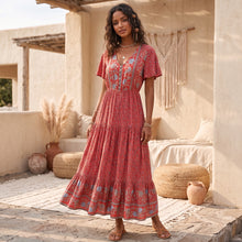 Load image into Gallery viewer, Floral Print , Bohemian Maxi Dress,Boho Sundress