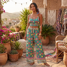 Load image into Gallery viewer, Floral Two Piece Suits,Bohemian 2 Pieces Outfits,Boho Sets