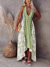 Load image into Gallery viewer, Floral Print ,Backless Sexy Maxi Dres,Vacation Boho Dress