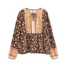 Load image into Gallery viewer, Boho Blouse Shirt,Bohemian Blusas,Floral Print