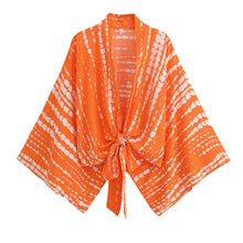 Load image into Gallery viewer, Bohemian Kimono, Boho Bikini Cover-ups,Black Floral Print