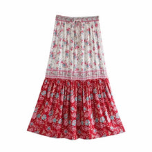 Load image into Gallery viewer, Pink Floral Printed,Midi Skirt,Boho Skirt
