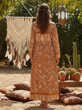 Load image into Gallery viewer, Wild Floral Print,Bohemian Maxi Dress,Boho Dress